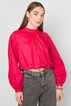 Gimme Cotton Woven Casual Long Sleeve Tops