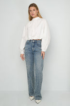 Gimme Cotton Woven Casual Long Sleeve Tops