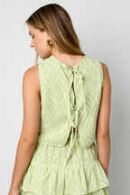 Elegant Botanical Sleeveless Top for Spring/Summer