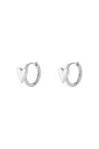 Hoop with mini heart earrings