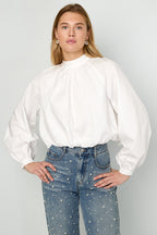 Gimme Cotton Woven Casual Long Sleeve Tops